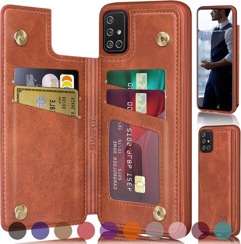 SUANPOT for Samsung Galaxy A71 5G (Non 4G Version) Leather Wallet case with RFID Credit Card Holder Flip Folio Book Phone case Cover for Samsung A71 case Wallet for Men Women Shockproof Black in Saudi Arabia