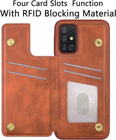 SUANPOT for Samsung Galaxy A71 5G (Non 4G Version) Leather Wallet case with RFID Credit Card Holder Flip Folio Book Phone case Cover for Samsung A71 case Wallet for Men Women Shockproof Black in Saudi Arabia