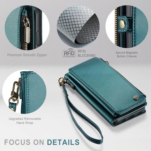 Defencase for iPhone Xs/X Wallet Case with RFID Block Card Holder, Purple in Saudi Arabia
