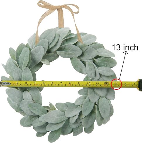 شاكوس إكليل أذن من الحمل الاصطناعي مقاس 13 بوصة إكليل مزرعة صغير أخضر لديكور المنزل والزفاف in Kuwait