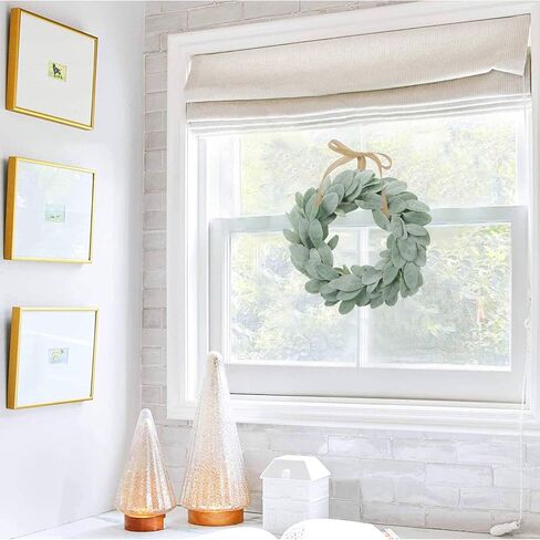 شاكوس إكليل أذن من الحمل الاصطناعي مقاس 13 بوصة إكليل مزرعة صغير أخضر لديكور المنزل والزفاف in Kuwait