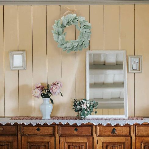 شاكوس إكليل أذن من الحمل الاصطناعي مقاس 13 بوصة إكليل مزرعة صغير أخضر لديكور المنزل والزفاف in Kuwait