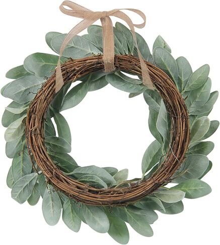 شاكوس إكليل أذن من الحمل الاصطناعي مقاس 13 بوصة إكليل مزرعة صغير أخضر لديكور المنزل والزفاف in Kuwait