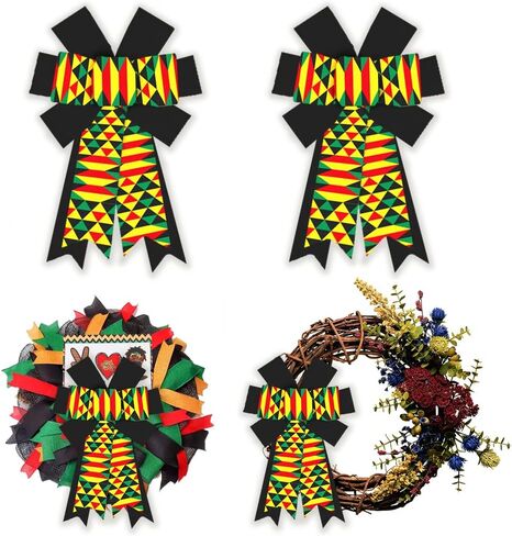 hying كبيرة الأقواس إكليل Juneteenth للباب الأمامي، إكليل الباب التاريخ الأسود، اكاليل الزهور الأمريكية الأفريقية الأفريقية القوس لديكور الحزب داخلي في الهواء الطلق جدار شجرة توبر لوازم الديكور زخرفة in Kuwait