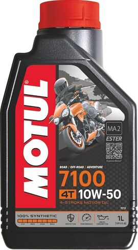 Motul 7100 10W-50 Full Synthetic Motorcycle Oil Engine Motor Lubricant 1 Liter 104097 4-Stroke JASO MA2 Road Street Off-road Adventure in Saudi Arabia