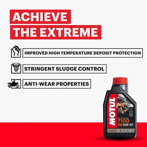 Motul 7100 10W-50 Full Synthetic Motorcycle Oil Engine Motor Lubricant 1 Liter 104097 4-Stroke JASO MA2 Road Street Off-road Adventure in Saudi Arabia