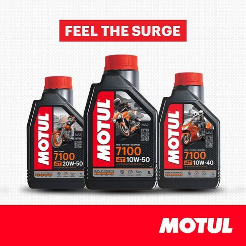 Motul 7100 10W-50 Full Synthetic Motorcycle Oil Engine Motor Lubricant 1 Liter 104097 4-Stroke JASO MA2 Road Street Off-road Adventure in Saudi Arabia