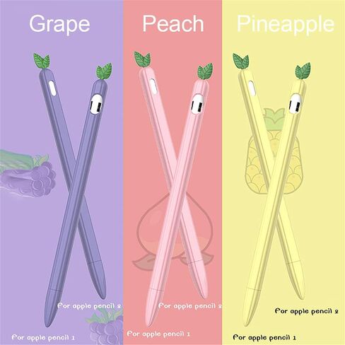 Antetek Cute Fruit Design Silicone Soft Protective Cover Accessories Compatible with Apple Pencil 2nd Generation Soft iPencil Case Sleeve Cute Soft Grip Pouch Cap Holder with Tip Nip Cover (Avocado) in Saudi Arabia