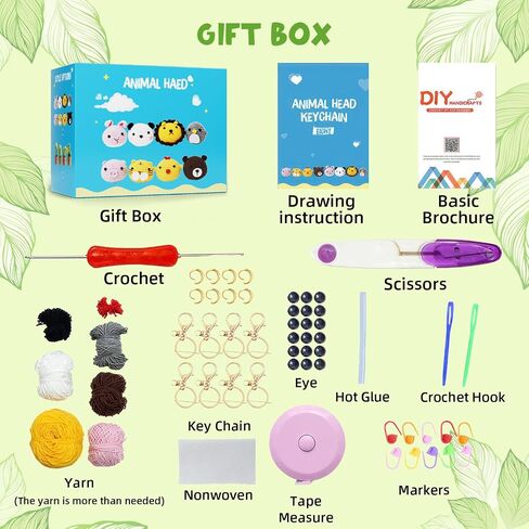siopal Crochet Kit for Beginners, 8PCS Crochet Animal Kit for Beginners with Step-by-Step Video Tutorial Learn to Crochet Kits for Adults Kids Beginner in Saudi Arabia