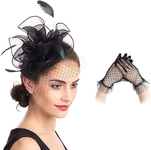 Women's Sinamay Feather Fascinator Flower Kentucky Derby Party Headdress Hat in Saudi Arabia