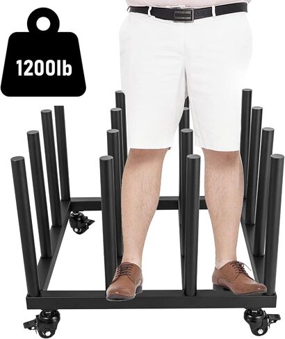 Vinyl Storage Cart Mobile Rack, 16 Roll Capacity Vinyl Roll Holder, Round Core Heavy Duty Vinyl Rolling Floor Rack, Media Roll Mover Mobile Storage Cart Rack in Saudi Arabia