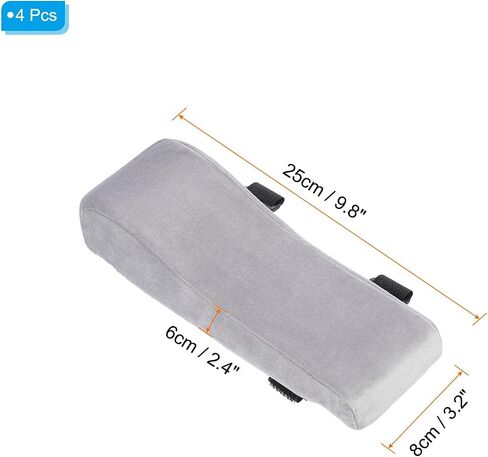 PATIKIL Office Chair Arm Pads, 4pcs Office Chair Arm Cover Office Chair Pads Armrest Cushion Chair Armrest Rest Covers Protectors for Computer Desk Chairs, Grey in Saudi Arabia