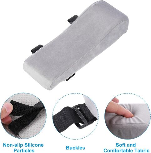 PATIKIL Office Chair Arm Pads, 4pcs Office Chair Arm Cover Office Chair Pads Armrest Cushion Chair Armrest Rest Covers Protectors for Computer Desk Chairs, Grey in Saudi Arabia