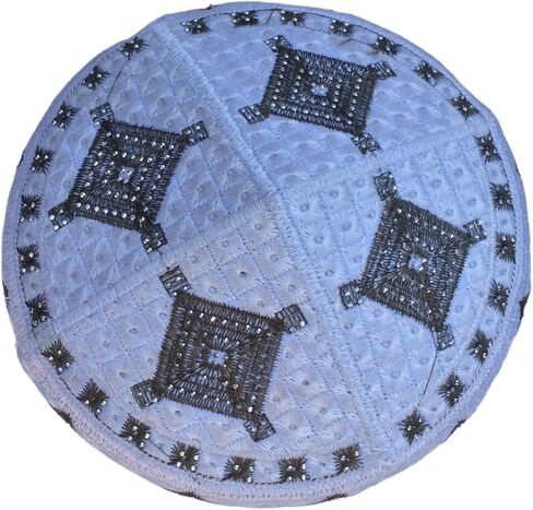 قبعة صلاة للرجال الكوفيين المسلمين للجنسين باللون الأبيض مرصعة بالأحجار في الهواء الطلق أغطية رأس للعيد مصنوعة يدويًا من الكوفيس نماز in Kuwait