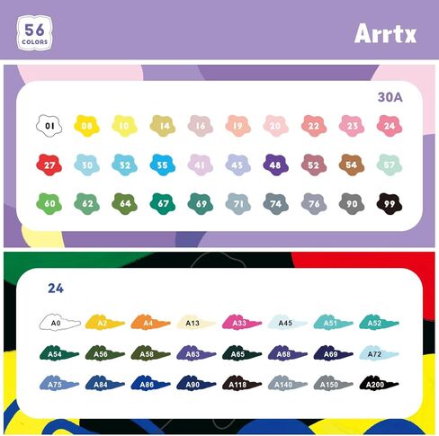 أقلام طلاء أكريليك من Arrtx 54 قطعة، أقلام طلاء ذات طرف مزدوج، رأس رفيع للرسم الصخري، لوازم طلاء أكريليك مائي لطلاء القماش، السيراميك، القماش، القماش، الخشب، الزجاج in Kuwait