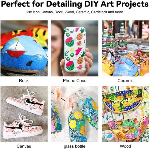 أقلام طلاء أكريليك من Arrtx 54 قطعة، أقلام طلاء ذات طرف مزدوج، رأس رفيع للرسم الصخري، لوازم طلاء أكريليك مائي لطلاء القماش، السيراميك، القماش، القماش، الخشب، الزجاج in Kuwait