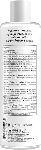 Muse Health Fragrance Free Hand Sanitizer - 62% Alcohol - Contains Moisturizing Vitamin E and Essential Oil - Kills 99.9% of germs in 15 seconds, 8 oz (Pack of 1) in Saudi Arabia