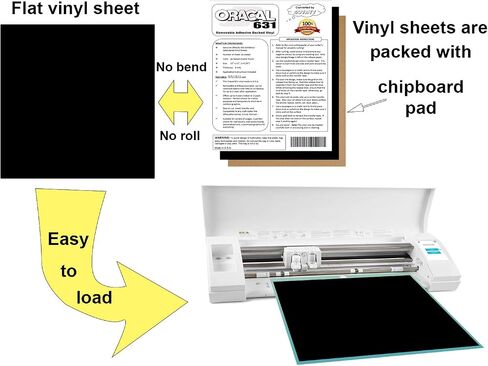 10 Matte Black & White Oracal 631 Vinyl Sheets, Removable Adhesive Backed Vinyl Sheets, Craft Vinyl Sheets for Indoor/Outdoor Marking, Lettering, Decorating, Wall Décor, Window Graphics For Any Cutter in Saudi Arabia