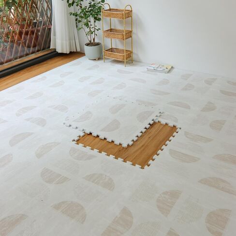 Valioza Premium Playmats, Non-Toxic, Eco-Friendly, EVA Foam Playmat, Large & Thick, 5.5ft x 3.7ft, (5.5ft x 3.7ft, Reflections - Almond Frost) in Saudi Arabia