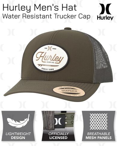 Hurley Mens' Hat - Beach Break Trucker Water Resistant Baseball Cap in Saudi Arabia
