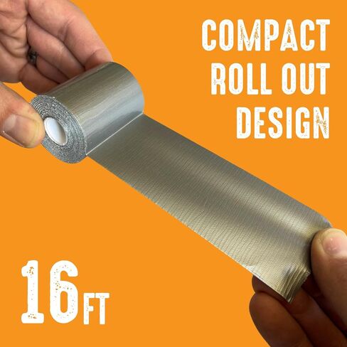 Compact Kit Size Mini Duct Tape [2 in x 16 ft, Silver] for Outdoors, Emergency Preparedness, Gear Repair, Survival Kits, First Aid, Travel, Backpacking, Vehicle, Pocket Size, Small Roll in Saudi Arabia