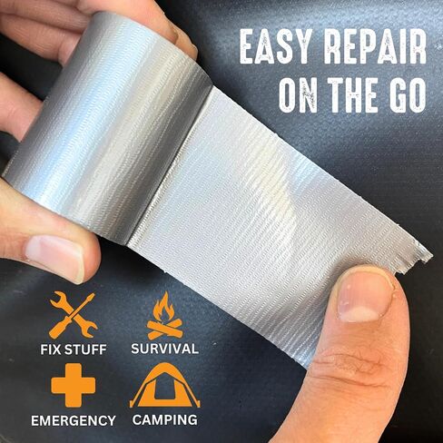 Compact Kit Size Mini Duct Tape [2 in x 16 ft, Silver] for Outdoors, Emergency Preparedness, Gear Repair, Survival Kits, First Aid, Travel, Backpacking, Vehicle, Pocket Size, Small Roll in Saudi Arabia