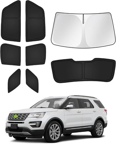 Windshield Sun Shade for Honda Civic 10th Gen 2016-2021 (NOT for Hatchback) Side Rear Window Shade Cover Set Full Window Sun Visor Blocker Privacy Cover Keep Vehicle Cool Black 8PCS in Kuwait