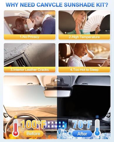 Windshield Sun Shade for Honda Civic 10th Gen 2016-2021 (NOT for Hatchback) Side Rear Window Shade Cover Set Full Window Sun Visor Blocker Privacy Cover Keep Vehicle Cool Black 8PCS in Kuwait
