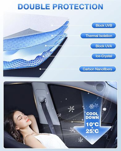 Windshield Sun Shade for Honda Civic 10th Gen 2016-2021 (NOT for Hatchback) Side Rear Window Shade Cover Set Full Window Sun Visor Blocker Privacy Cover Keep Vehicle Cool Black 8PCS in Kuwait