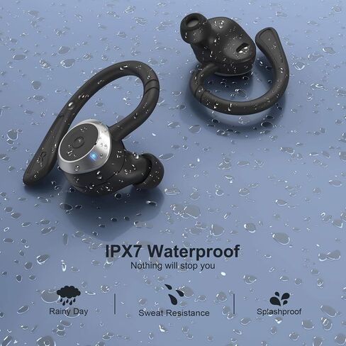 comiso Wireless Earbuds Bluetooth Headphones, True Wireless in Ear Bluetooth 5.1 Earbuds with Microphone, Deep Bass, IPX7 Waterproof Loud Voice Earphones for Sport Outdoor Running Gym Workout(Black) in Saudi Arabia