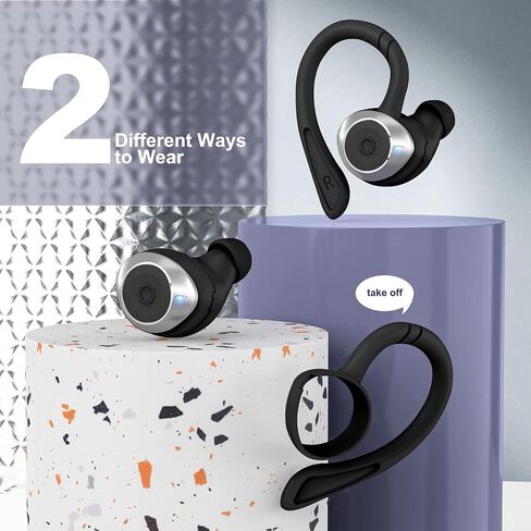 comiso Wireless Earbuds Bluetooth Headphones, True Wireless in Ear Bluetooth 5.1 Earbuds with Microphone, Deep Bass, IPX7 Waterproof Loud Voice Earphones for Sport Outdoor Running Gym Workout(Black) in Saudi Arabia