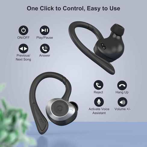 comiso Wireless Earbuds Bluetooth Headphones, True Wireless in Ear Bluetooth 5.1 Earbuds with Microphone, Deep Bass, IPX7 Waterproof Loud Voice Earphones for Sport Outdoor Running Gym Workout(Black) in Saudi Arabia