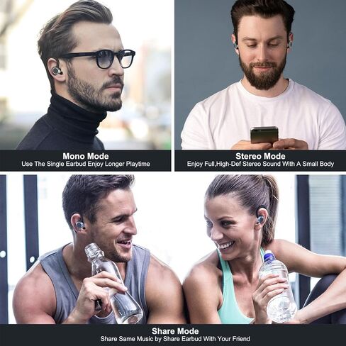 comiso Wireless Earbuds Bluetooth Headphones, True Wireless in Ear Bluetooth 5.1 Earbuds with Microphone, Deep Bass, IPX7 Waterproof Loud Voice Earphones for Sport Outdoor Running Gym Workout(Black) in Saudi Arabia