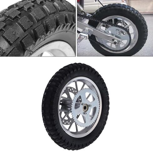 Rear Wheel Rim Tire,12.5x2.75in Mini Rear Wheel Anti Skid Rubber Steel Alloy for 47cc 49cc 2 Stroke Dirt Bike(Silver) in Saudi Arabia