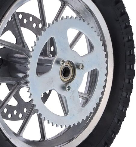Rear Wheel Rim Tire,12.5x2.75in Mini Rear Wheel Anti Skid Rubber Steel Alloy for 47cc 49cc 2 Stroke Dirt Bike(Silver) in Saudi Arabia