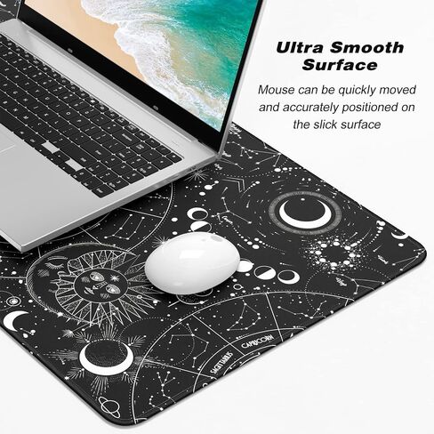Extended Gaming Mouse Pad, XXL Large Mouse Mat 30 x 14 Inch, Big Computer Keyboard Mousepad, Waterproof Desk Pad with Stitched Edges and Non-Slip Base for Office Gaming, Black Cracked Marble in Saudi Arabia