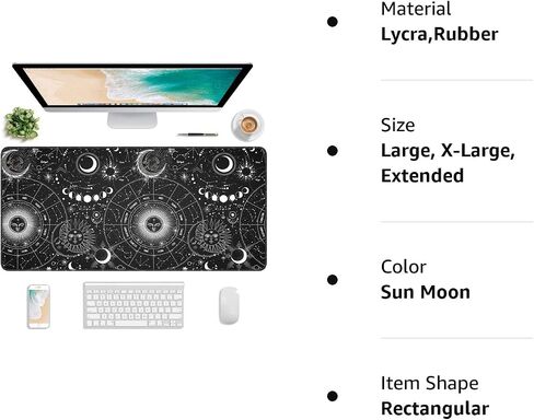 Extended Gaming Mouse Pad, XXL Large Mouse Mat 30 x 14 Inch, Big Computer Keyboard Mousepad, Waterproof Desk Pad with Stitched Edges and Non-Slip Base for Office Gaming, Black Cracked Marble in Saudi Arabia