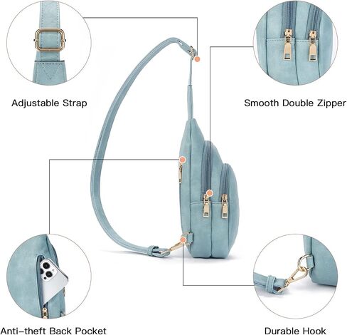 Telena Sling Bag for Women Leather Crossbody Fanny Packs Crossbody Fanny Packs Chest Bag for Women in Saudi Arabia