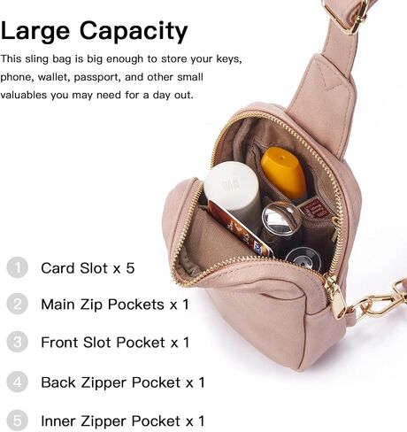 Telena Sling Bag for Women Leather Crossbody Fanny Packs Crossbody Fanny Packs Chest Bag for Women in Saudi Arabia