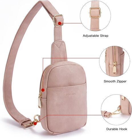 Telena Sling Bag for Women Leather Crossbody Fanny Packs Crossbody Fanny Packs Chest Bag for Women in Saudi Arabia
