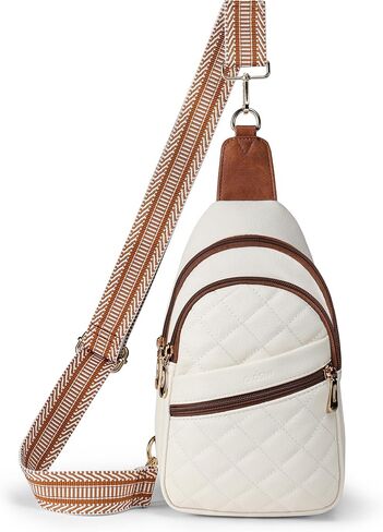 Sling Bag for Women Quilted Crossbody Bag for Women Vegan Leather Fanny Pack with Detachable Guitar Strap in Saudi Arabia