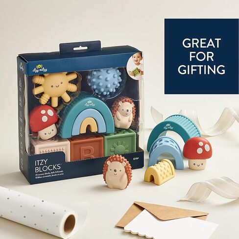 Itzy Ritzy Sensory Blocks Set - 10-Piece Block Set Features Soft Blocks and Textured Characters in Saudi Arabia