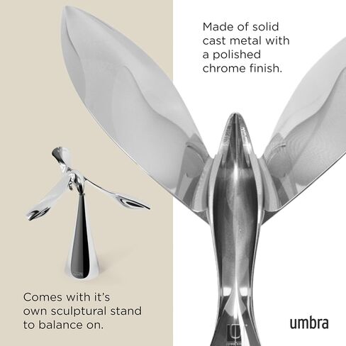 Umbra Tipsy Bottle Opener, Sculptural Bar Accessory, Luxury Flying Bird Soda, Cider, and Beer Opener, Chrome in Saudi Arabia