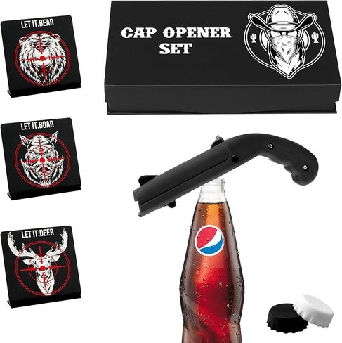 Funny Beer Bottle Opener Gun Shooter Launcher - Beer Bottle Cap Gun Unique Gifts for Men, Cool Birthday Gift Ideas For Dads, Guys, Boyfriend, Husband in Saudi Arabia