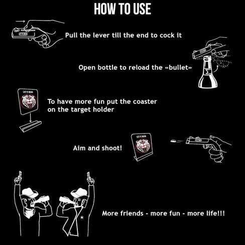 Funny Beer Bottle Opener Gun Shooter Launcher - Beer Bottle Cap Gun Unique Gifts for Men, Cool Birthday Gift Ideas For Dads, Guys, Boyfriend, Husband in Saudi Arabia