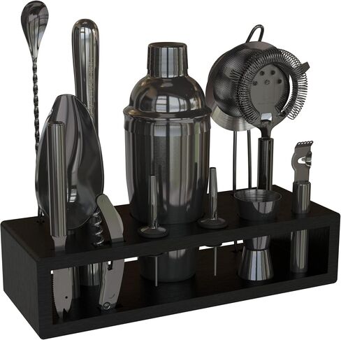 Highball & Chaser 13-Piece Cobbler Cocktail Shaker Set Matte Copper Stainless Steel Bartender Kit For Home Bar Cocktail Set Laser Engraved Cocktail Tools Plus E-Book with 30 Different Cocktail Recipes in Saudi Arabia