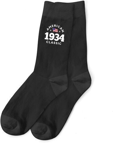 90th Birthday Gift Socks Novelty Keepsake Present Idea for Age 90 Years Old American Classic (Black) in Saudi Arabia