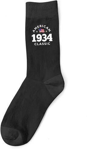 90th Birthday Gift Socks Novelty Keepsake Present Idea for Age 90 Years Old American Classic (Black) in Saudi Arabia