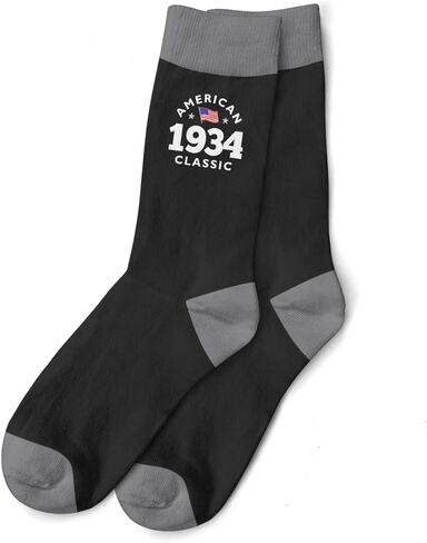 90th Birthday Gift Socks Novelty Keepsake Present Idea for Age 90 Years Old American Classic (Black) in Saudi Arabia
