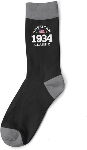90th Birthday Gift Socks Novelty Keepsake Present Idea for Age 90 Years Old American Classic (Black) in Saudi Arabia
